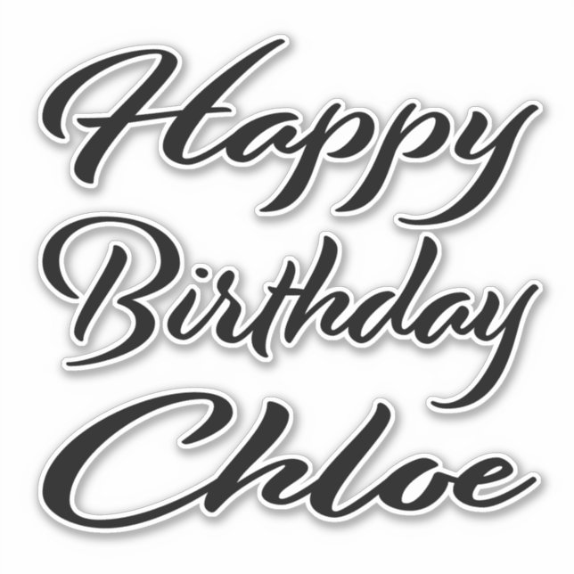 Chloe name first name black Sticker birthday (Front)
