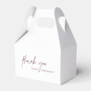 Chloe Raspberry Elegant Wedding Favour Box