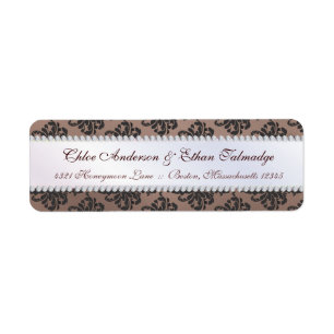 Chloe Silk Damask Couples Address Label
