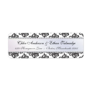 Chloe Silk Damask Couples Address Label