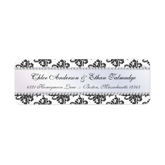 Chloe Silk Damask Couples Address Label