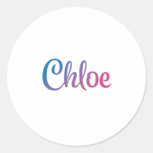 Chloe Stylish Cursive Classic Round Sticker