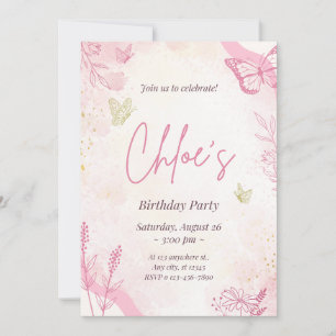 Chloe's first birthday party invitation cards 