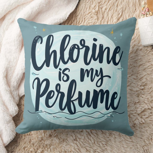 Chlorine Is My Perfume Funny Swimming Quote Cushion (Blanket)