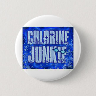 chlorine junkies 6 cm round badge