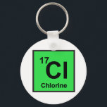 Chlorine Keychain<br><div class="desc">Keychain with chemical symbol and atomic number for chlorine.</div>