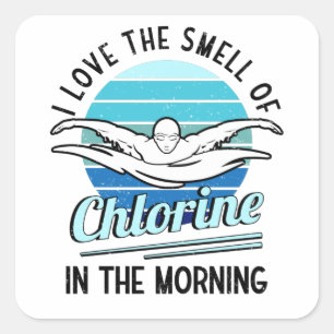 Chlorine Pool Swimming Club Swimming Teacher Square Sticker
