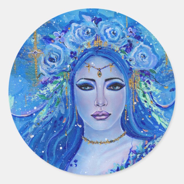 Chloris flower goddess by Renee Lavoie Classic Round Sticker (Front)