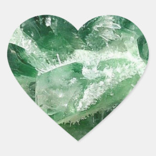 Chlorite Quartz Rock Crystal Heart Gemstone Art Sticker