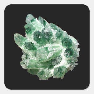 Chlorite Quartz Rock Crystal Mineral Gemstone Art Square Sticker