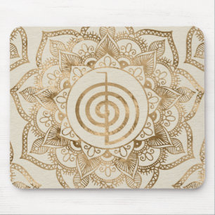 Cho Ku Rei - pastel gold lotus mandala Mouse Mat