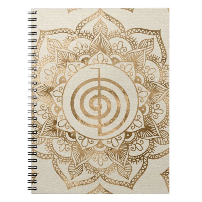 Cho Ku Rei - pastel gold lotus mandala Notebook (Front)