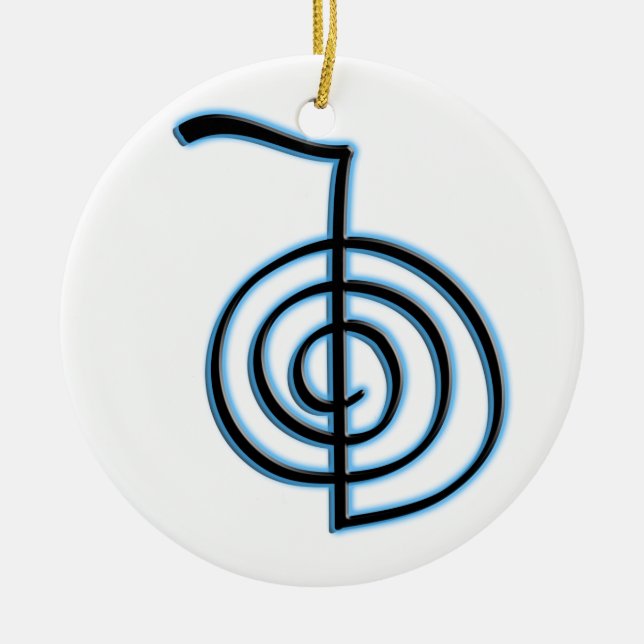 Cho Ku Rei Reiki Symbol Ceramic Tree Decoration (Front)
