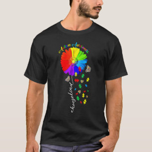 Cho Ose K Ind Autism Awareness Month Women Sunflow T-Shirt