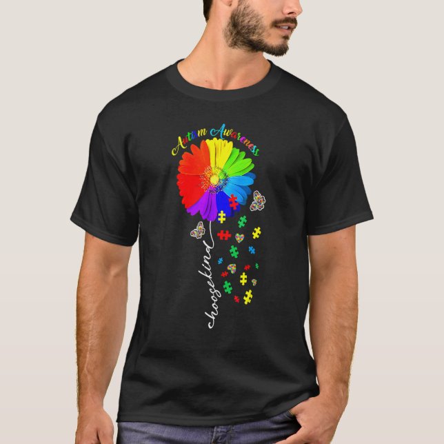 Cho Ose K Ind Autism Awareness Month Women Sunflow T-Shirt (Front)