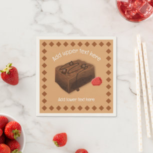 Choc Brownie Square and Raspberry - your event on  Napkin