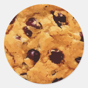 Choc chip cookie classic round sticker