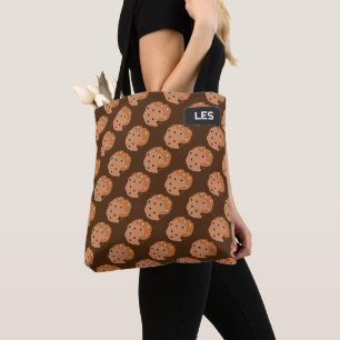 Choc Chip Cookies pattern - add name or initials Tote Bag