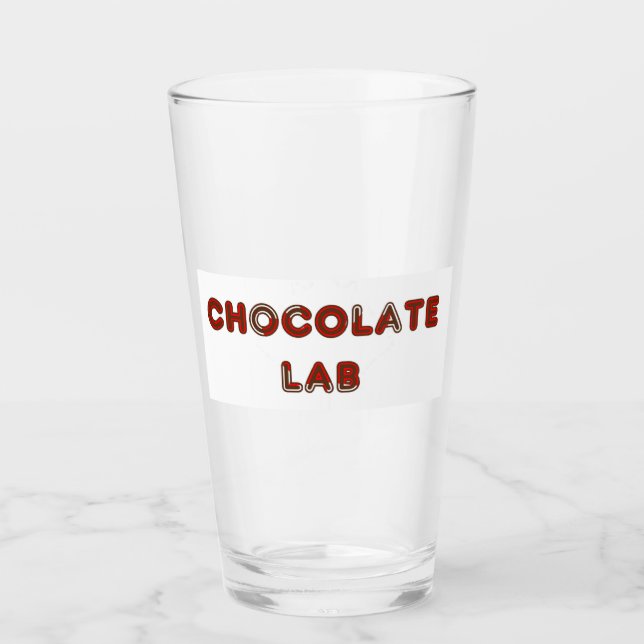 choc lab Canadian-Flag in name Glass (Front)