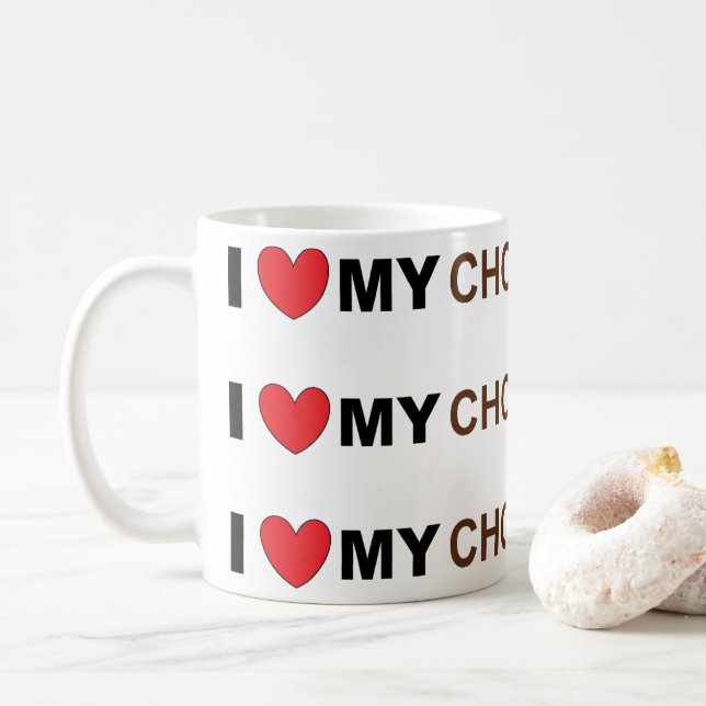 choc lab love coffee mug (With Donut)