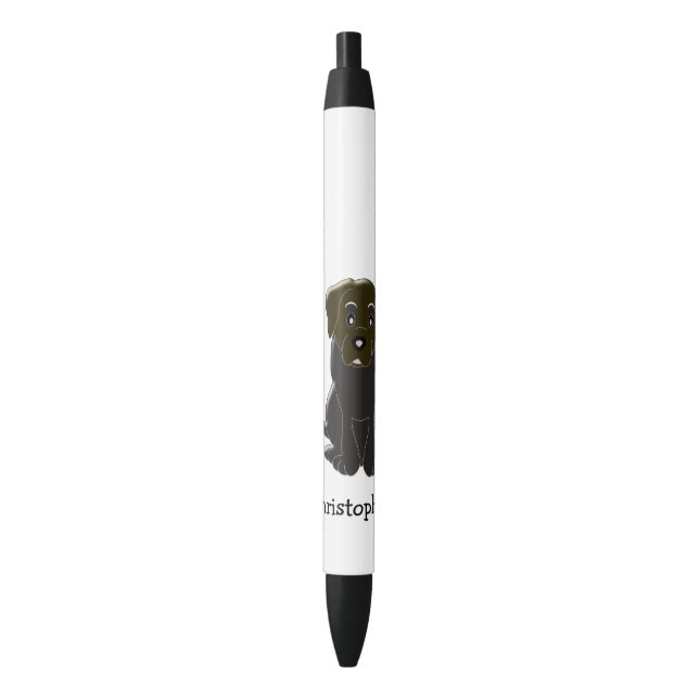 Choc Labrador Personalised Black Ink Pen (Front Vertical)