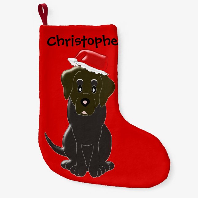 Choc Labrador Personalised Christmas Small Christmas Stocking (Front)