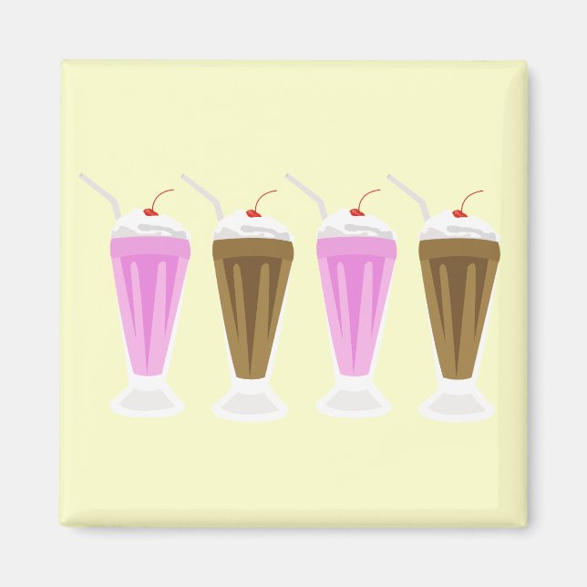 Choc + Straw Milkshake Magnet (Front)