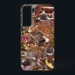 Chockablock chocs samsung galaxy case<br><div class="desc">For the mad chocaholic,  here’s enough chocolate to fly you up to chocolate heaven! Chocolate bars,  chocolate donuts,  chocolate cakes,  chocolate desserts,  chocolate ice-cream,  chocolate drinks and more! Mmmmmm,  yum!</div>