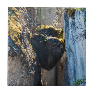 Chockstones in Maligne Canyon - Alberta, Canada Tile