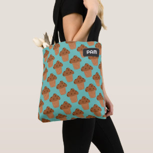 Choclate Muffin Cakes with custom name / initials Tote Bag