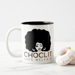Choclit Black Woman Afro Two-Tone Coffee Mug