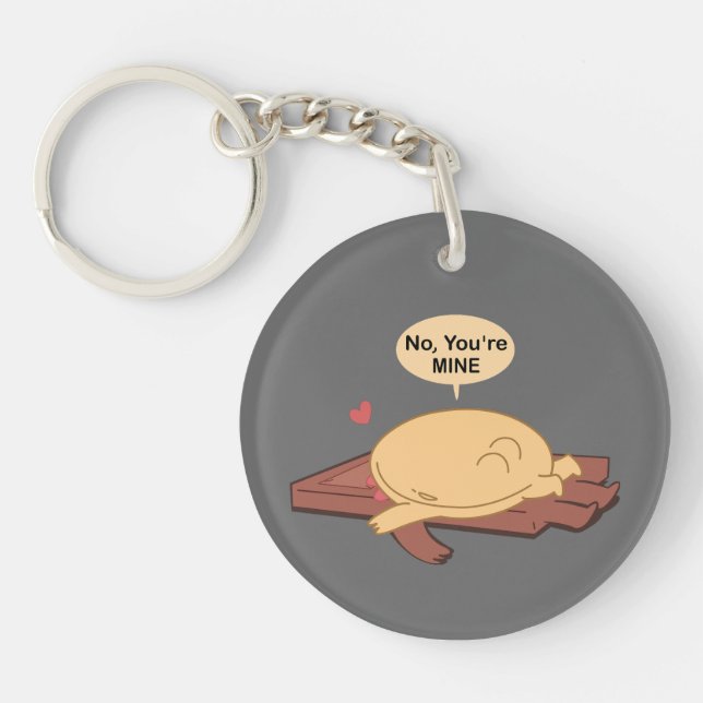 Choco Pancake Cute Lovers Together Key Ring (Front)