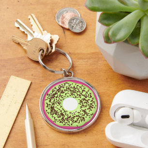 Choco Sprinkle with Matcha Glaze Doughnut, Doughnu Key Ring