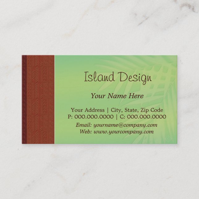 choco tapa palm business card (Front)