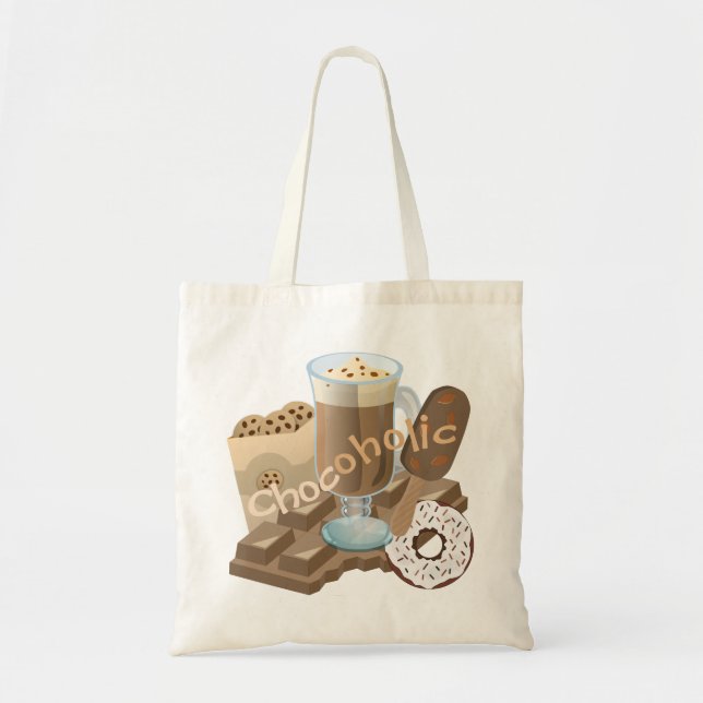 Chocoholic Chocolate Collage Tote Bag (Front)