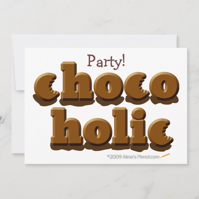 Chocoholic Chocolate Lovers Invitation (Front)