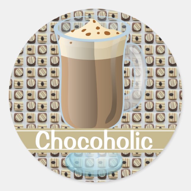 Chocoholic Classic Round Sticker (Front)