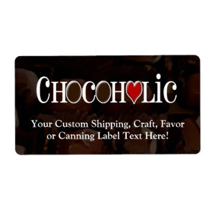 Chocoholic, Dark Brown and Red Heart Funny Design