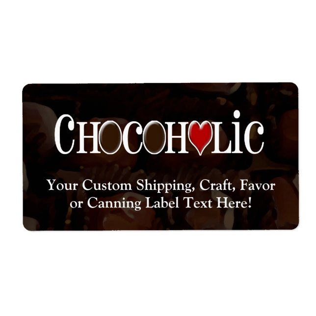 Chocoholic, Dark Brown and Red Heart Funny Design (Front)