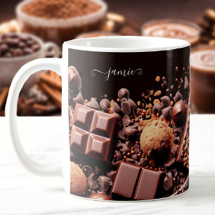 Chocoholic Hot Chocolate Cocoa Custom Name Text Coffee Mug
