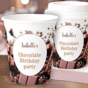 Chocoholic Hot Chocolate Cocoa White Brown Name Paper Cups
