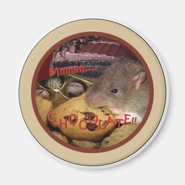 Chocoholic Rattie Magnet (Front)
