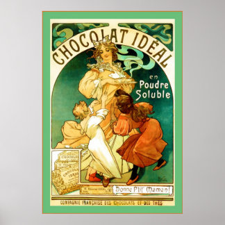 Chocolat ~ Alphonse Mucha ~ Vintage Ad Poster