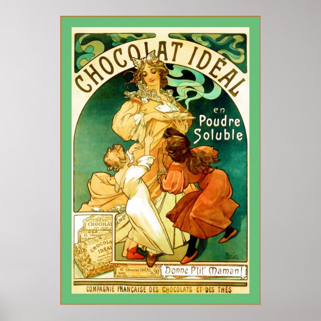 Chocolat ~ Alphonse Mucha ~ Vintage Ad Poster (Front)