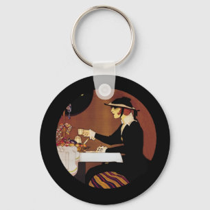 Chocolat Amatller Girl Drinking Cocoa Key Ring