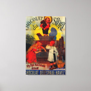 Chocolat du Sport Vintage PosterEurope Canvas Print