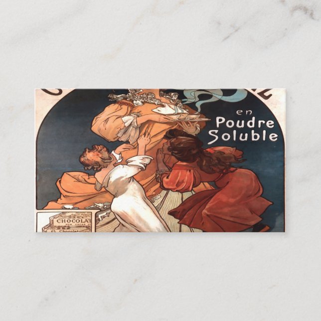 Chocolat Ideal Alphonse Mucha Business Card (Front)