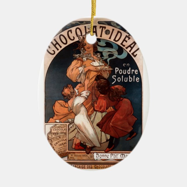 Chocolat Ideal Ceramic Tree Decoration (Front)