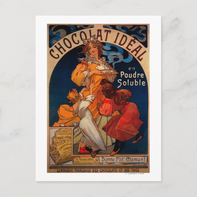 Chocolat Ideal Vintage PosterEurope Postcard (Front)