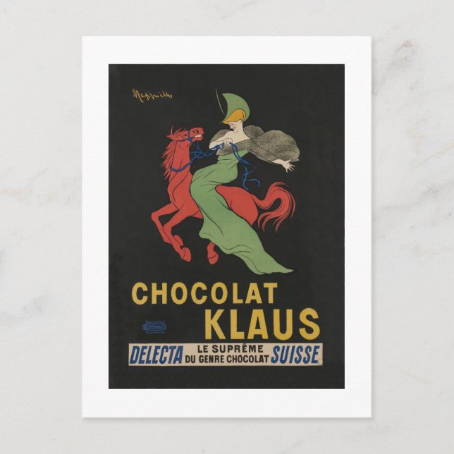 Chocolat Klaus Woman on Horse Postcard (Front)